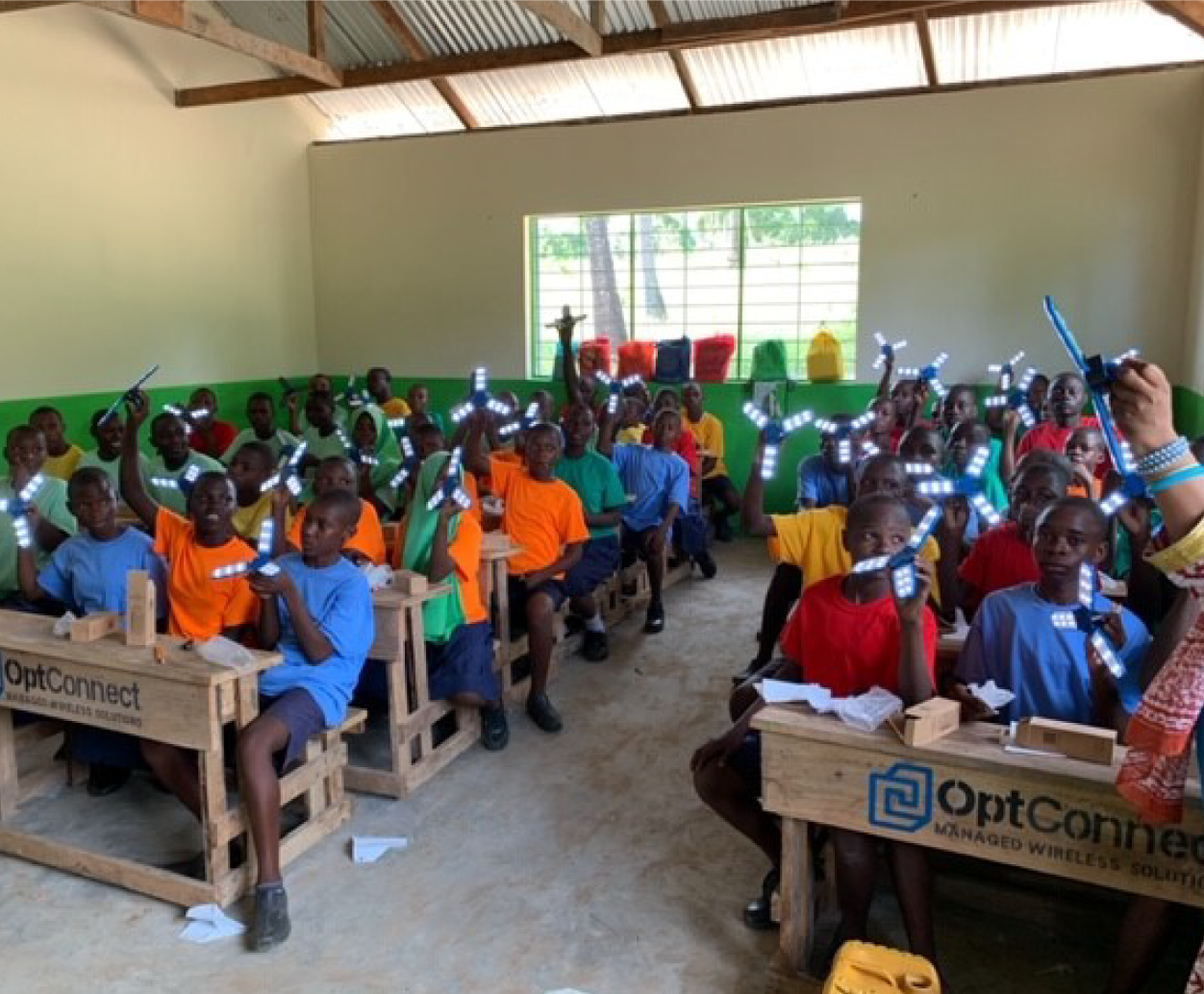 Solar lights given to students in Kenya by charitable organization